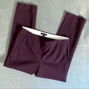 J. CREW | Maroon Martie Straight Leg Capris Trouser; Women’s Size 8